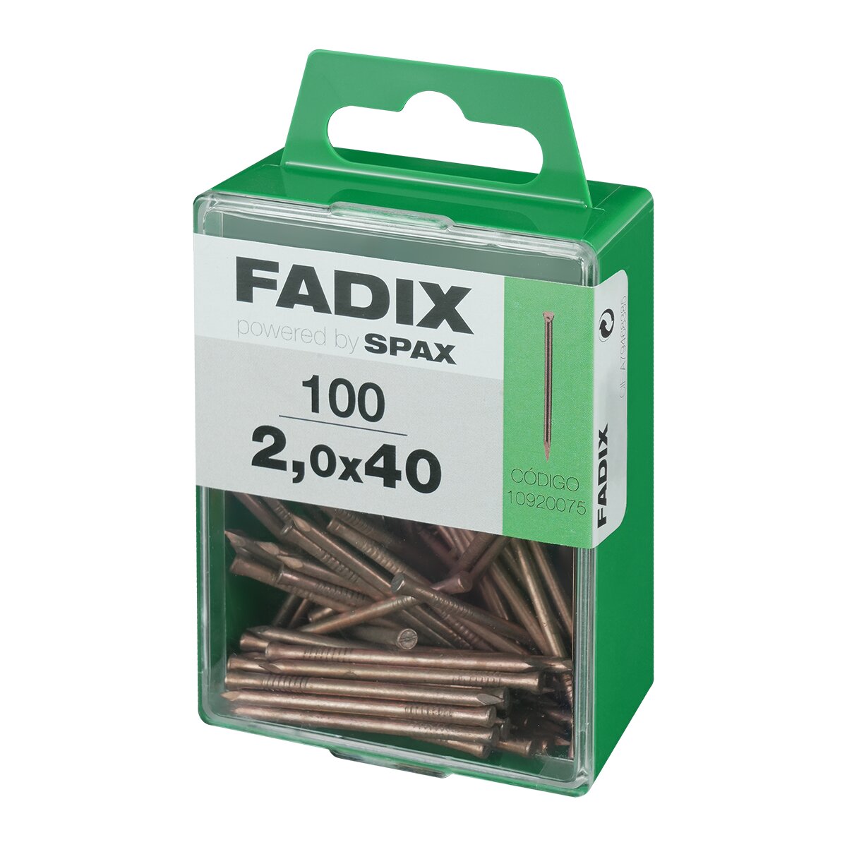 Clavo Acero Rodapiés Ø2 x 40 mm - Caja 100 Uds Zincado-2
