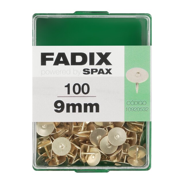 Imagen 0 de Chincheta Plana Latonada 9 mm - Caja 100 Uds
