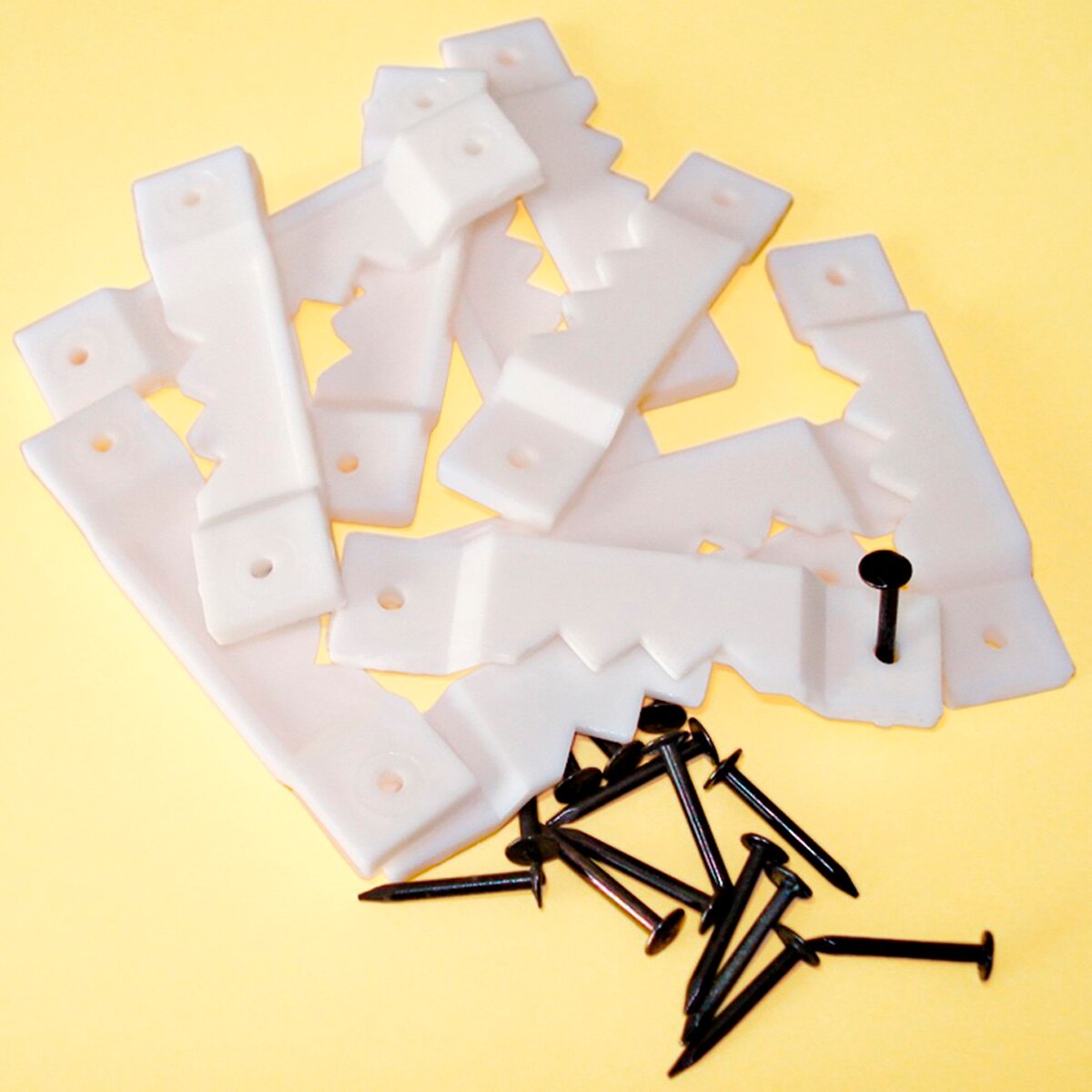 Chapas de Suporte para Quadros 10 Unid Aço / Branco-3