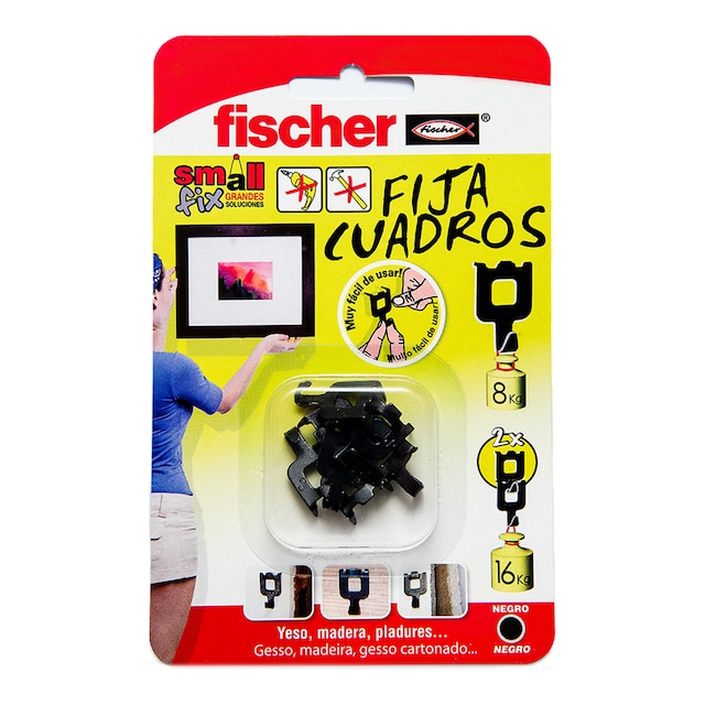 Imagen 0 de Fijacuadros Negro para cuadros 8 Uds