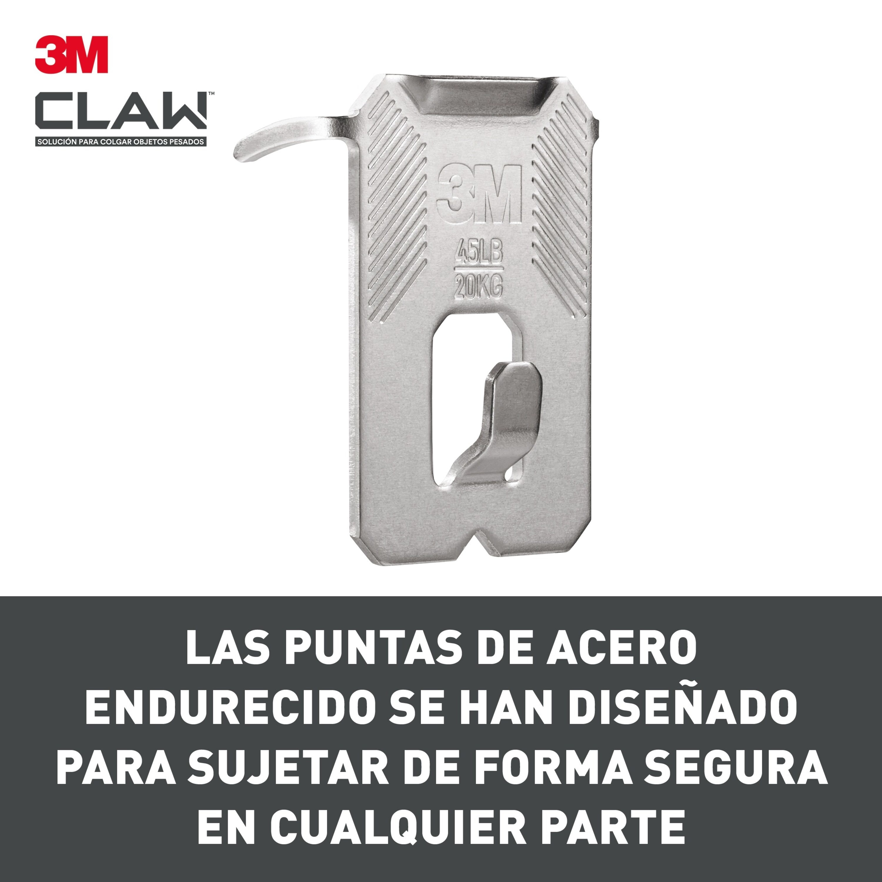 Gancho Fijacuadros Paredes Yeso Claw 20 kg - 2 Uds Gris-3