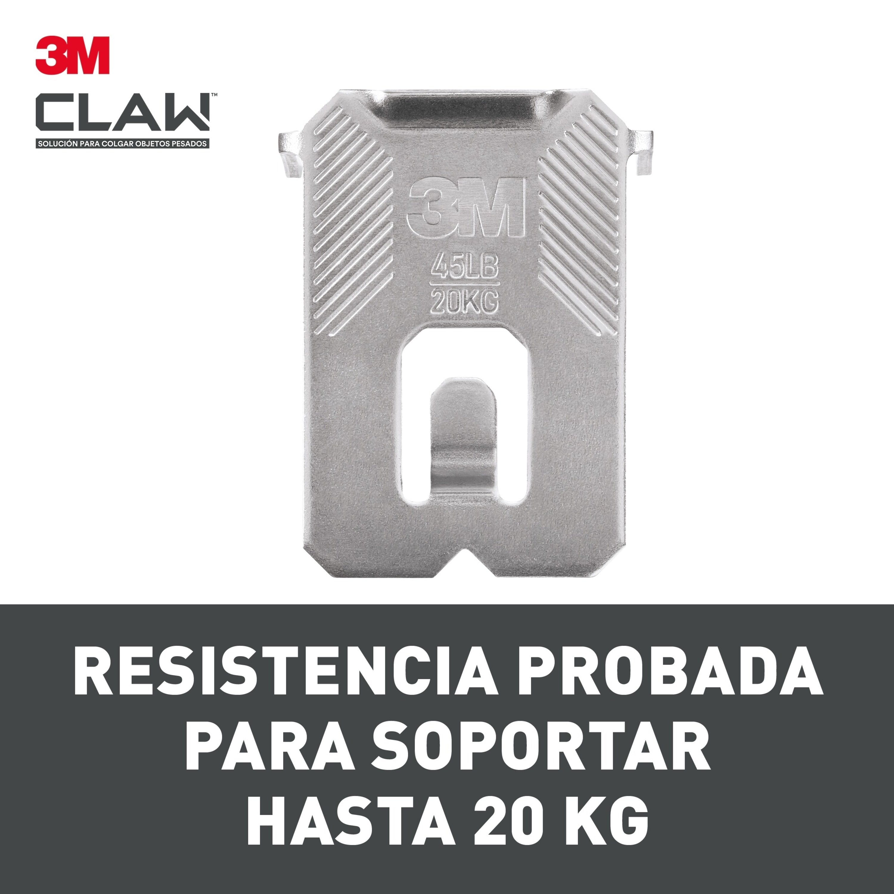 Gancho Fijacuadros Paredes Yeso Claw 20 kg - 2 Uds Gris-4