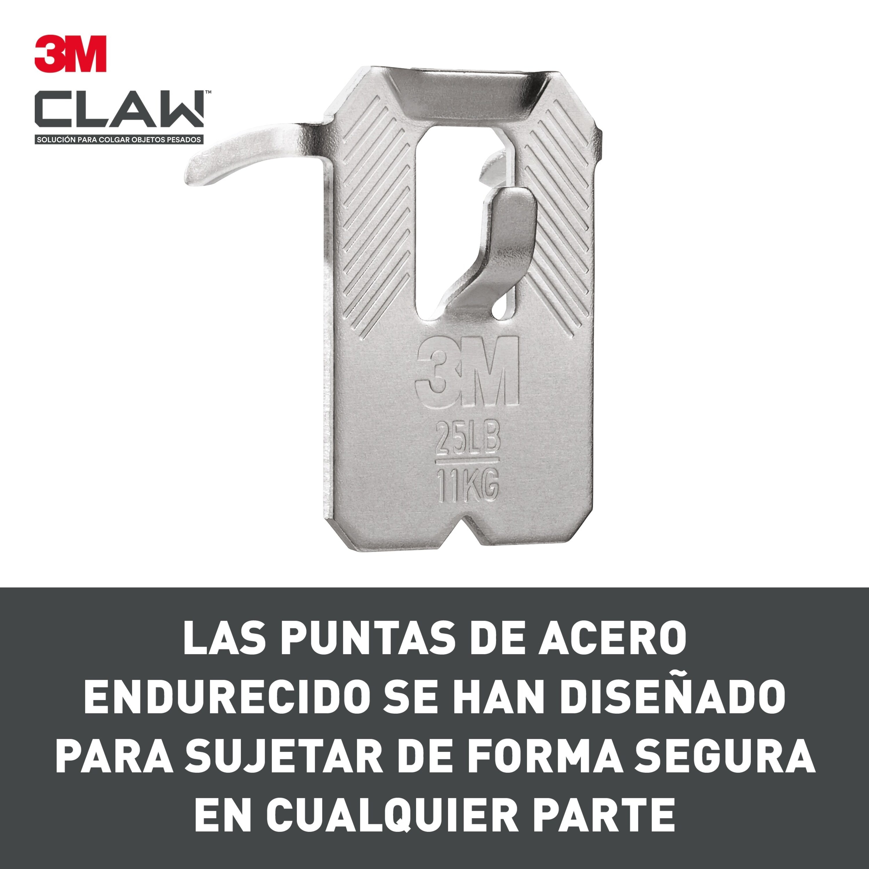 Gancho Fijacuadros Paredes Yeso Claw 11 kg - 2 Uds Gris-3