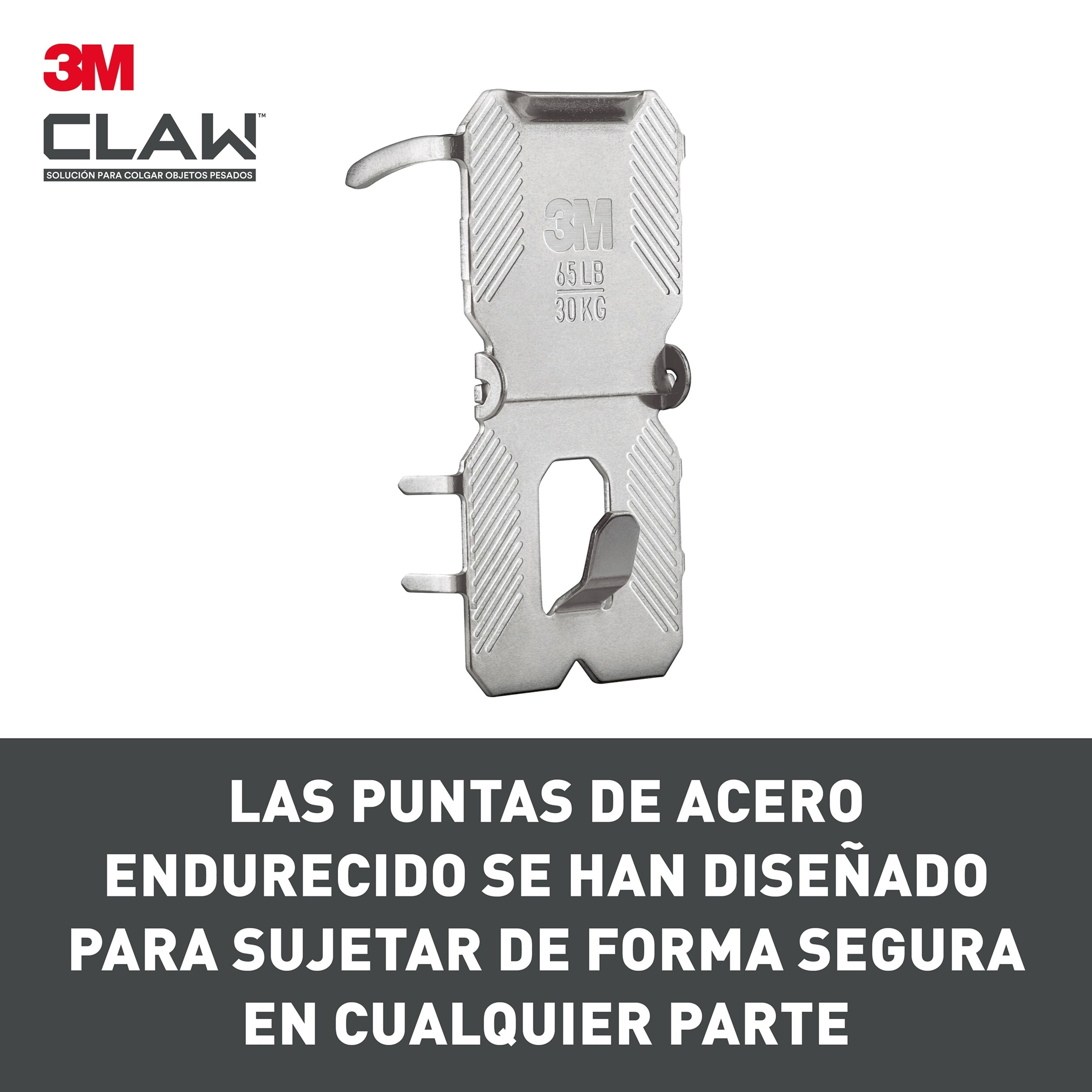 Gancho Fijacuadros Paredes Yeso Claw 30 kg - 2 Uds Gris-6