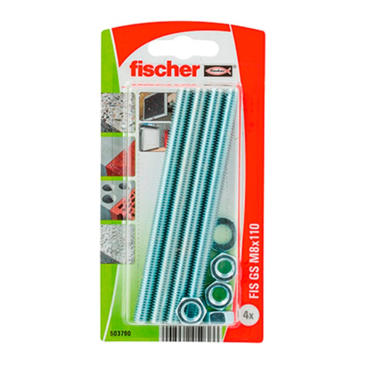 Varillas Roscadas Inyección M8 x 110 mm 4 Uds Acero-2