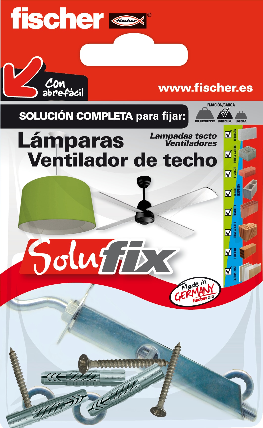 Kit Fijación Lámparas/Ventiladores Techo Solufix 1