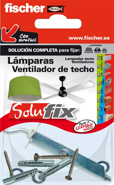 Imagen 0 de Kit Fijación Lámparas/Ventiladores Techo Solufix