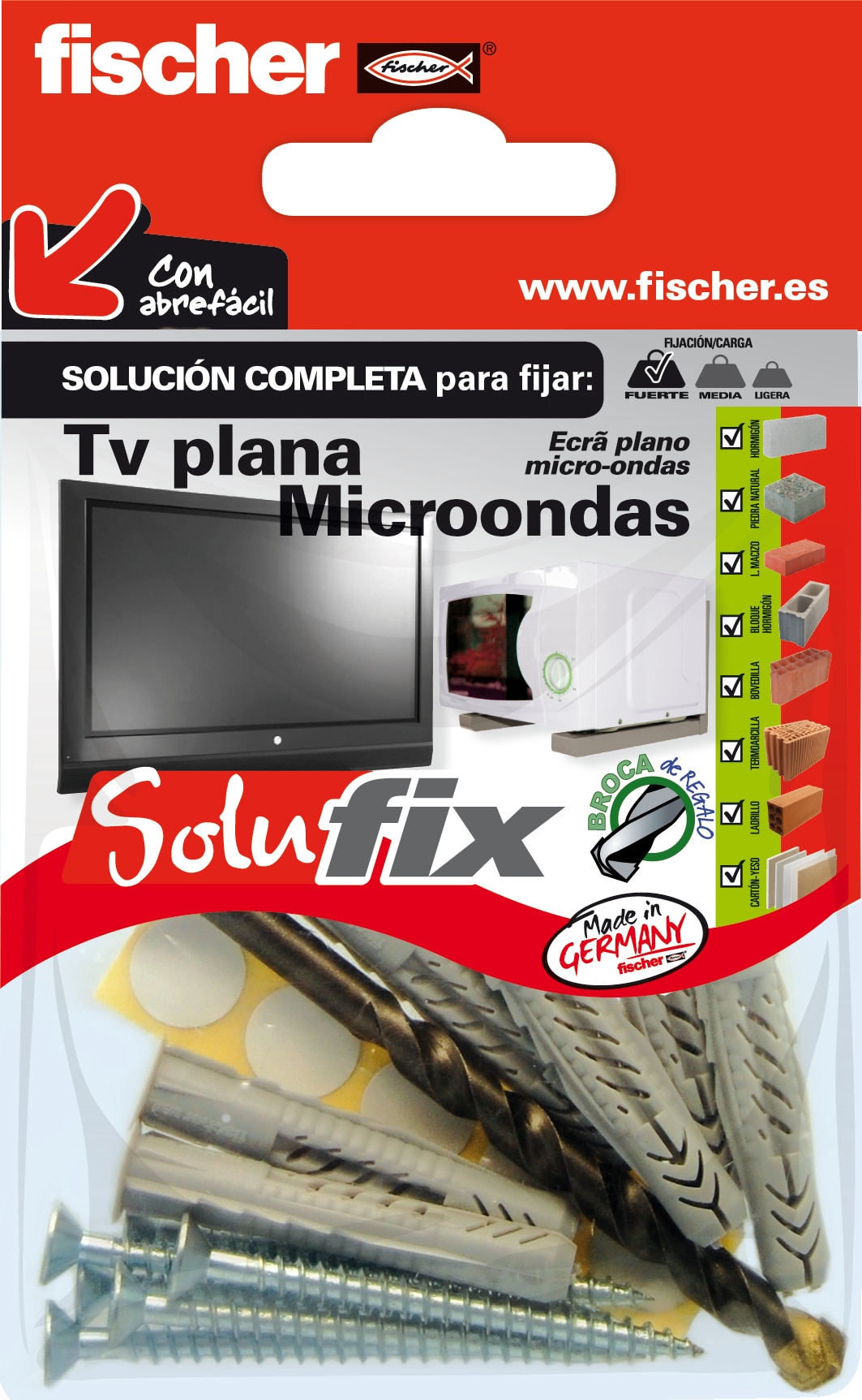 Kit Fijación TV Planas/Microondas Solufix 1
