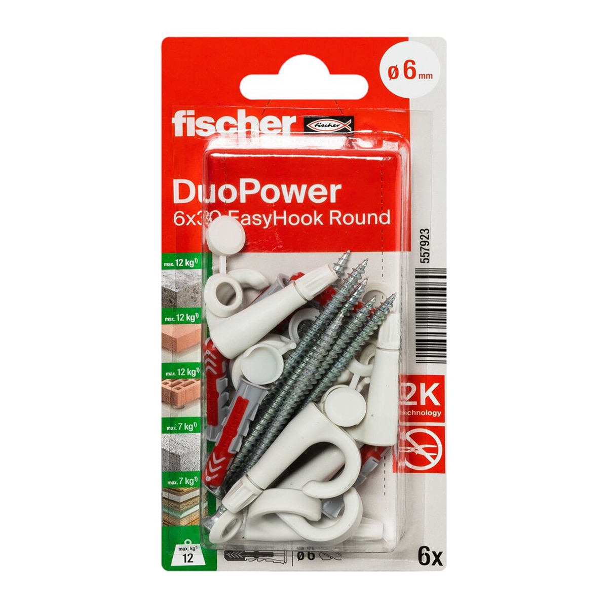 6 Tacos + Hembrilla Abierta Easyhook - Blíster Duopower 6x30 2