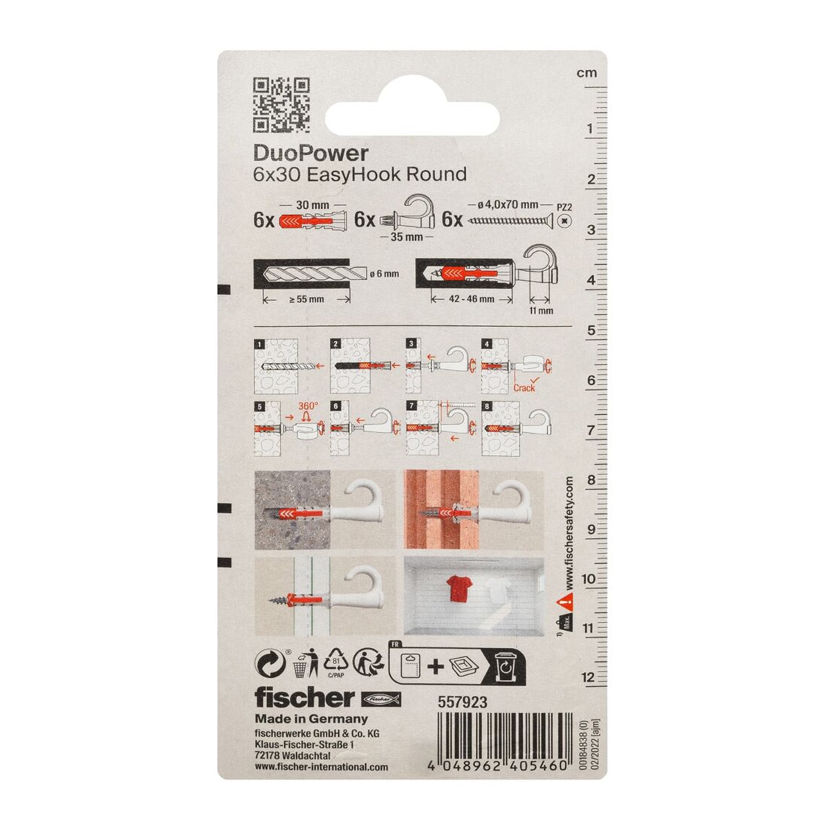 6 Tacos + Hembrilla Abierta Easyhook - Blíster Duopower 6x30 11