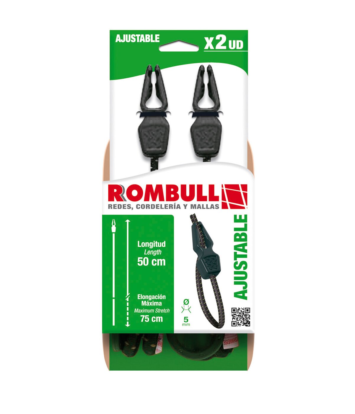 Pulpo Ajustable en Lazo 50 cm Negro / Verde-2