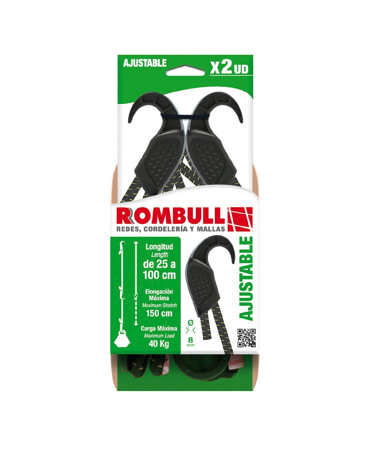 Pulpo Ajustable 100 cm Negro / Verde-2