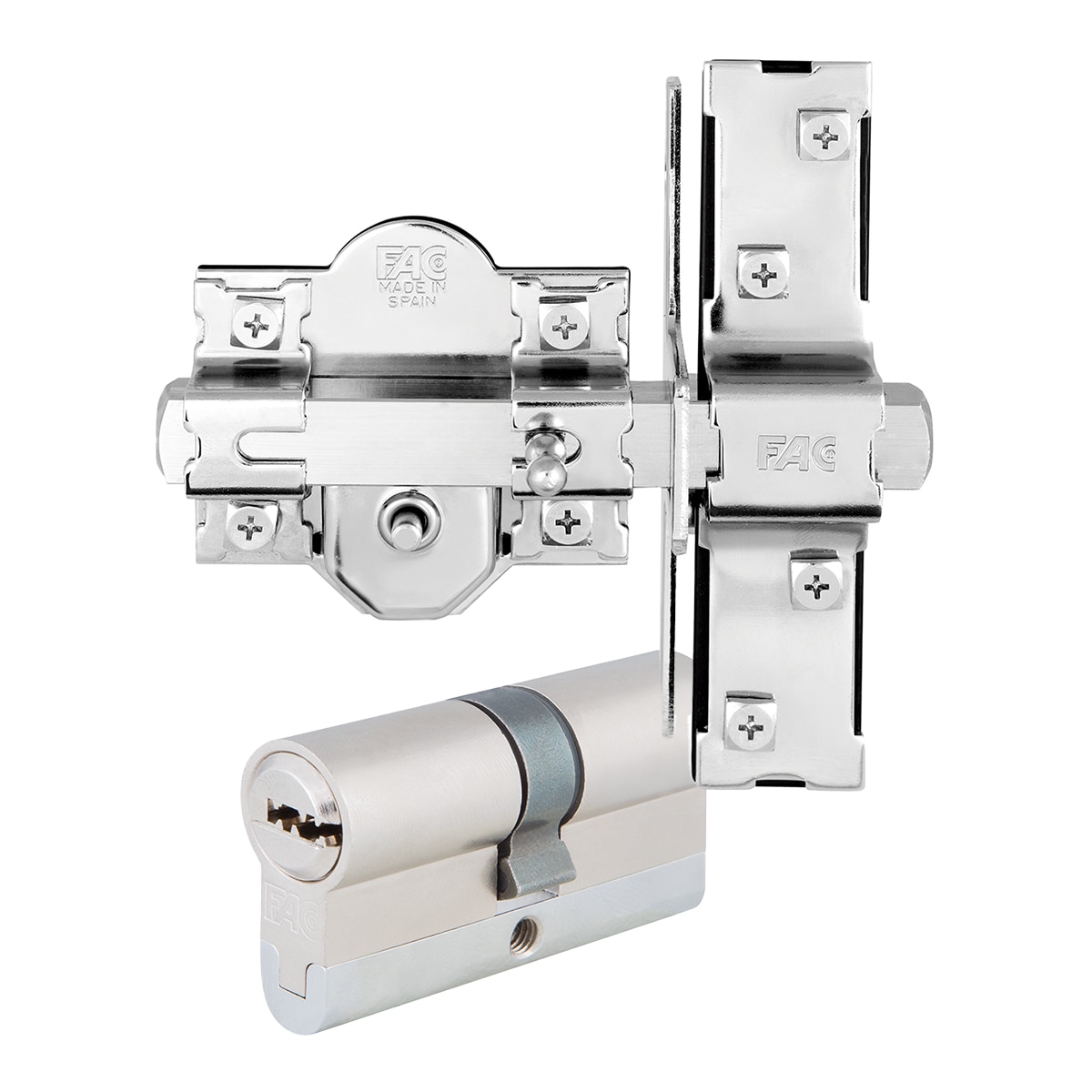 FAC - Pack Cilindro + Cerrojo Niquelados.