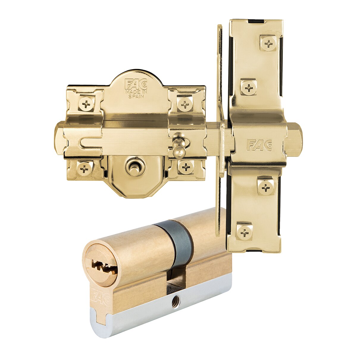 FAC - Pack Cilindro + Cerrojo Latonados.