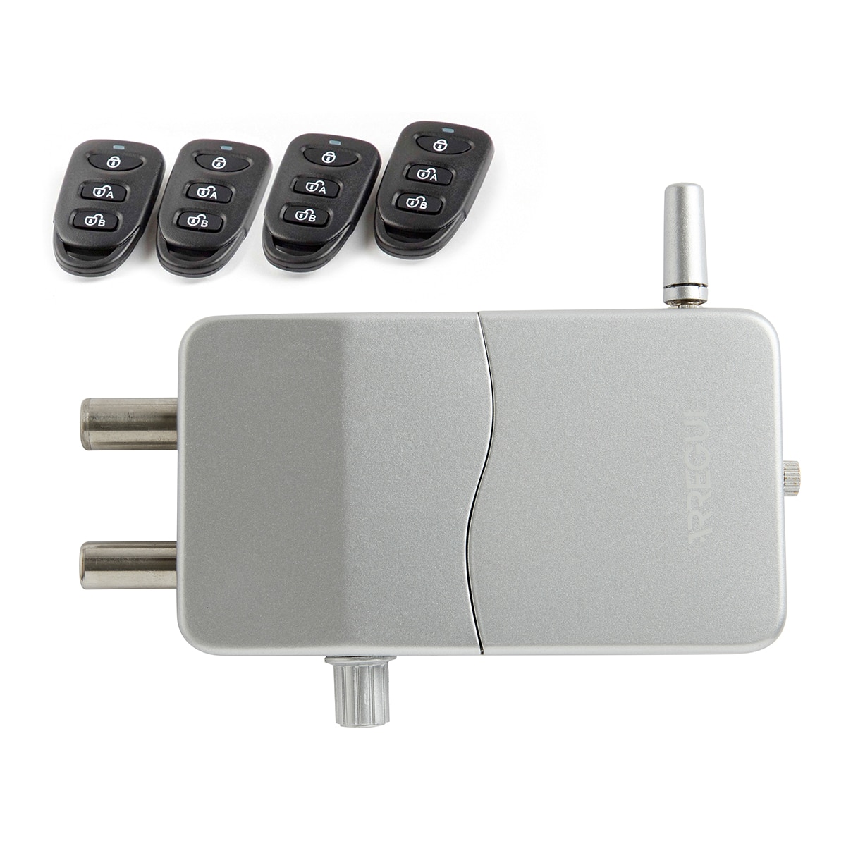 Cerradura Invisible con Alarma y Mando a Distancia Plateado-2