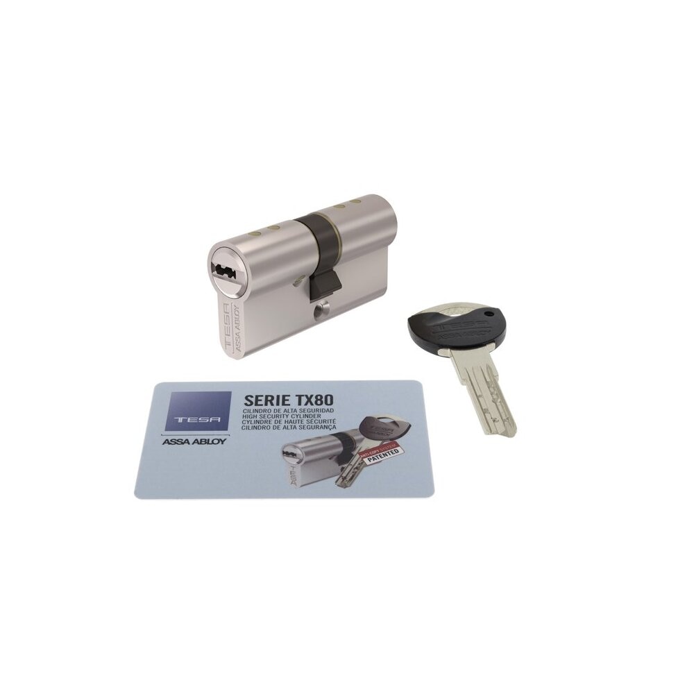 Cilindro Alta Seguridad Incopiable TX80 Níquel-1
