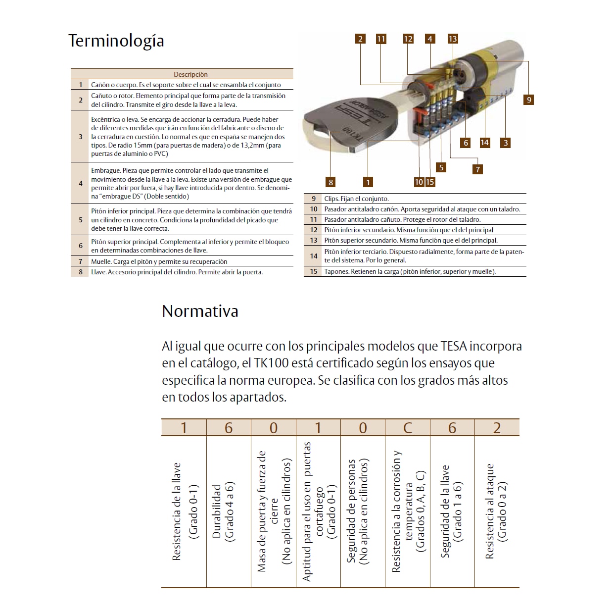 Cilindro Alta Seguridad Incopiable TK100 Latón-3