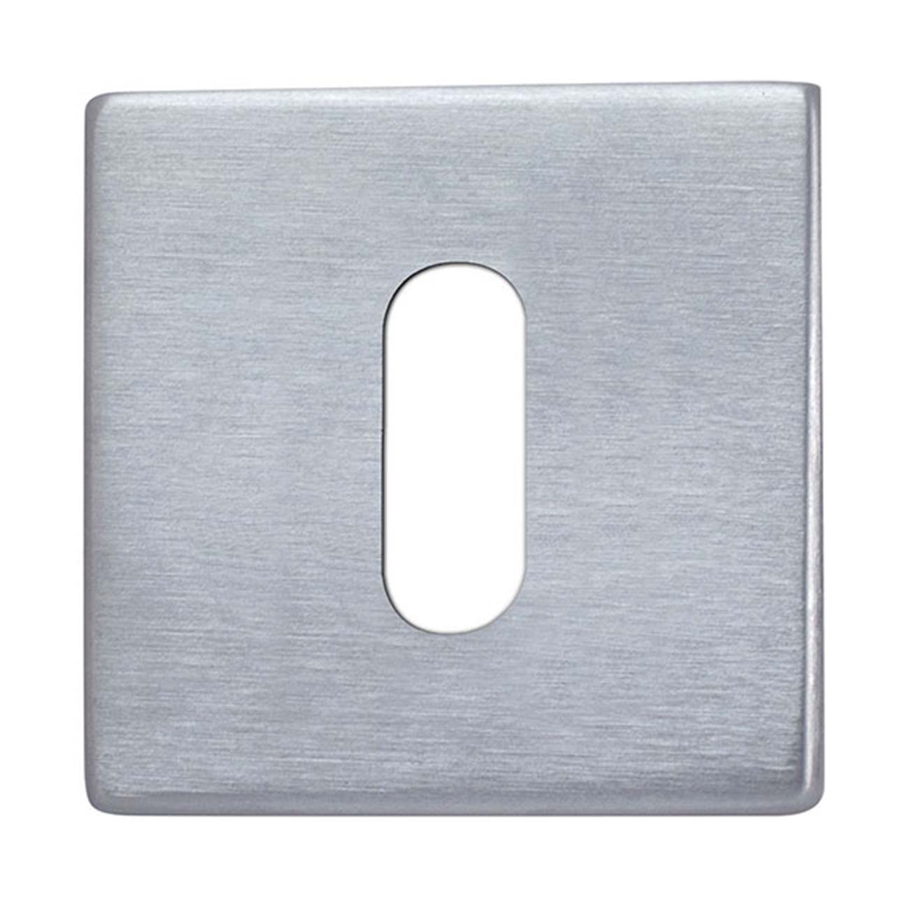 Roseta Cuadrada Bocallave Oval 50 x 50 x 5 mm Cromo satinado-1