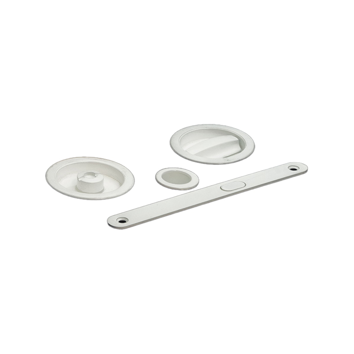 Kit Puertas Correderas Embutir Redondo  56 Ø - 160 x 17 mm Blanco-1