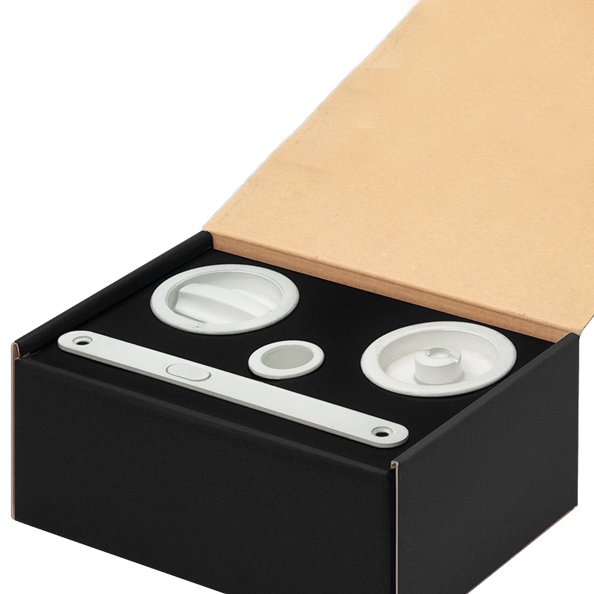 Kit Puertas Correderas Embutir Redondo  56 Ø - 160 x 17 mm Blanco-2