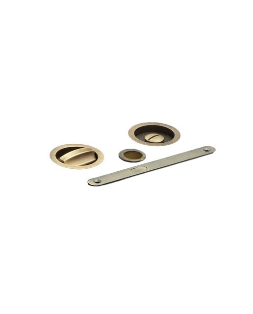 Kit Puertas Correderas Embutir Redondo  56 Ø - 160 x 17 mm Cuero Inglés-1