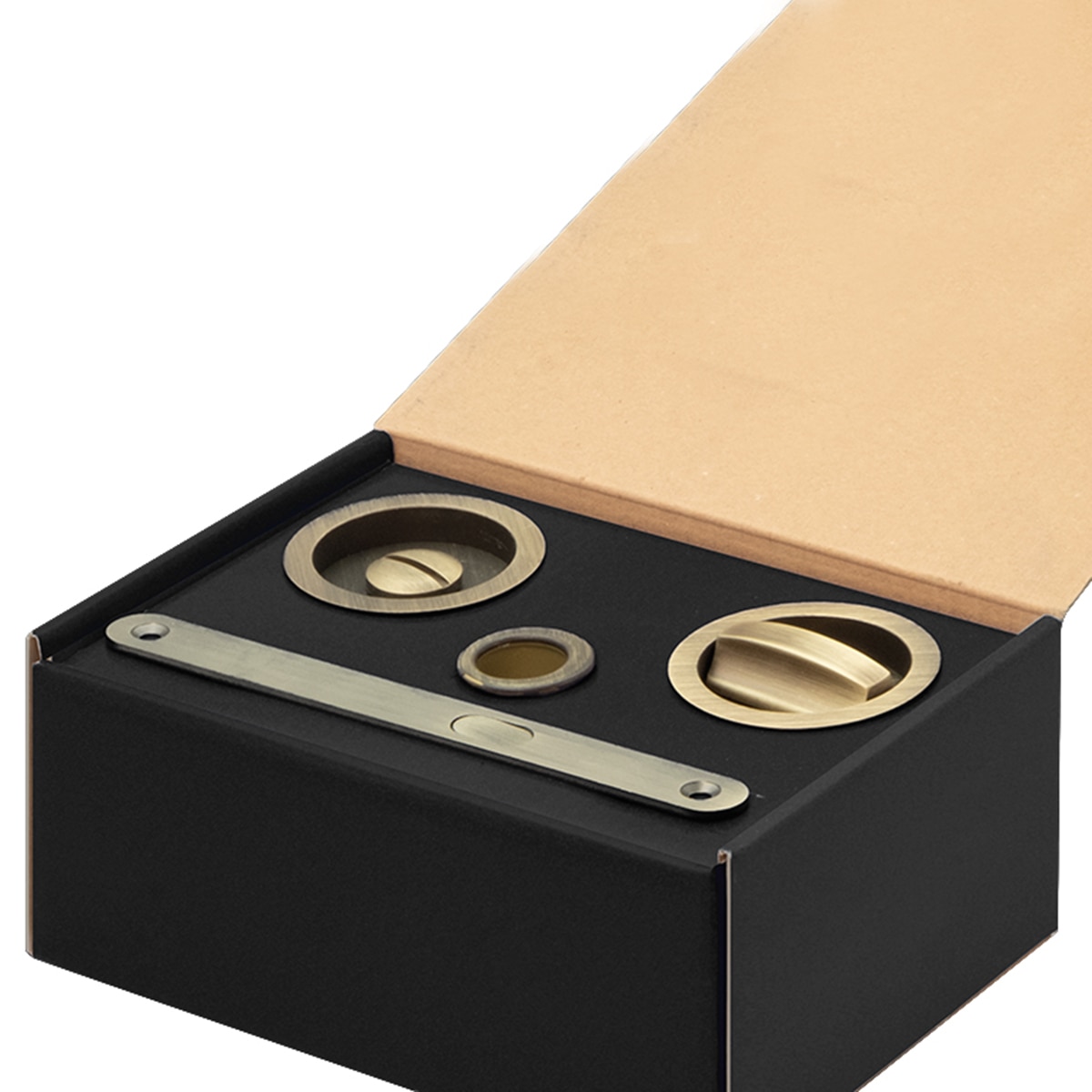 Kit Puertas Correderas Embutir Redondo 56 Ø - 160 x 17 mm Cuero Inglés-2