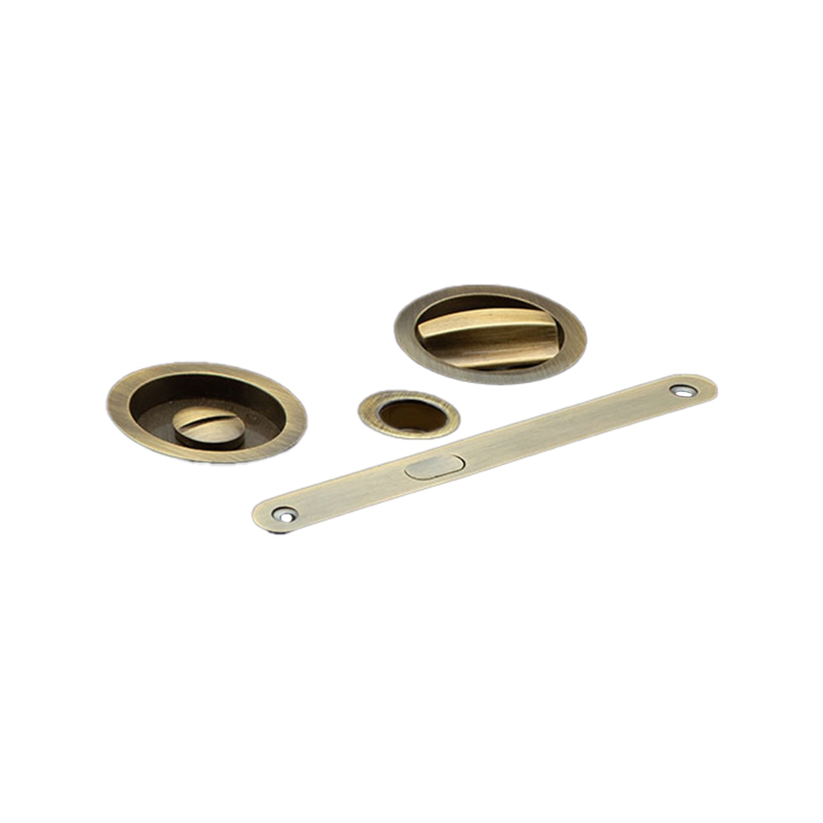 Kit Puertas Correderas Embutir Redondo  56 Ø - 160 x 17 mm Cuero-1