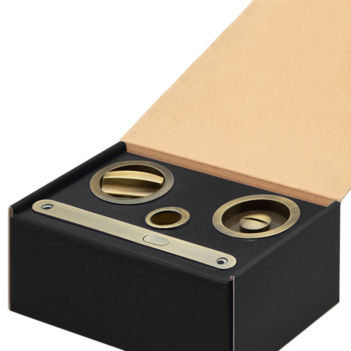 Kit Puertas Correderas Embutir Redondo  56 Ø - 160 x 17 mm Cuero-2
