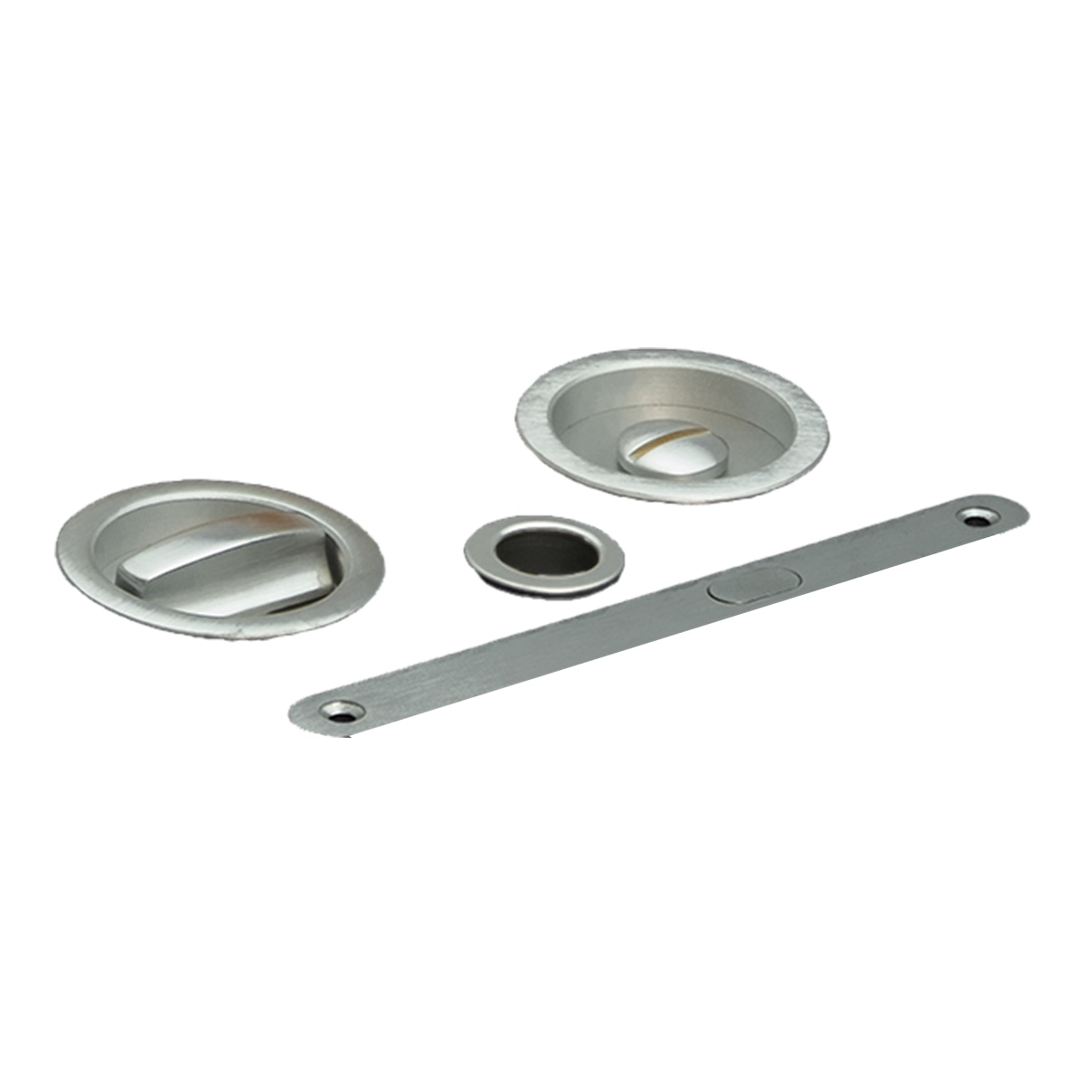 Kit Puertas Correderas Embutir Redondo  56 Ø - 160 x 17 mm Cromo satinado-1