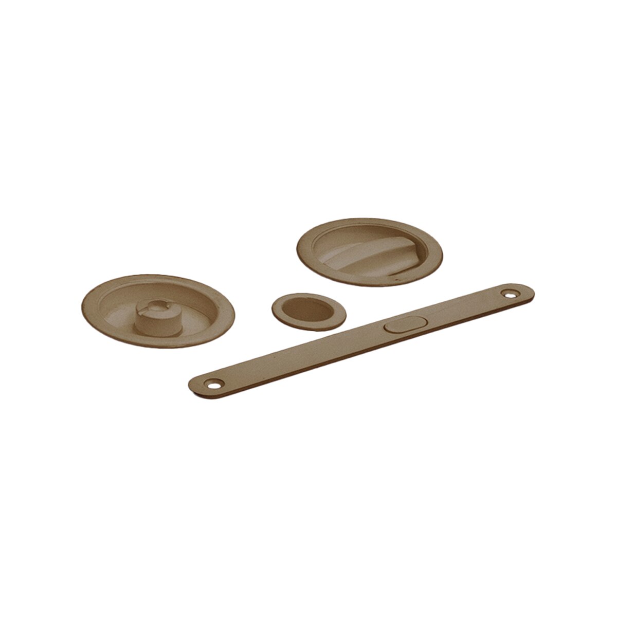 Kit Puertas Correderas Embutir Redondo  56 Ø - 160 x 17 mm Latón mate-1