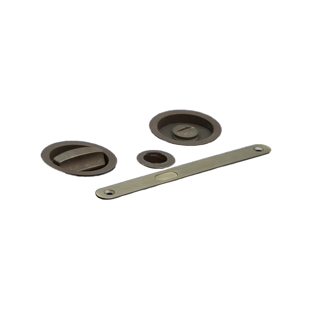 Kit Puertas Correderas Embutir Redondo  56 Ø - 160 x 17 mm Marrón-1