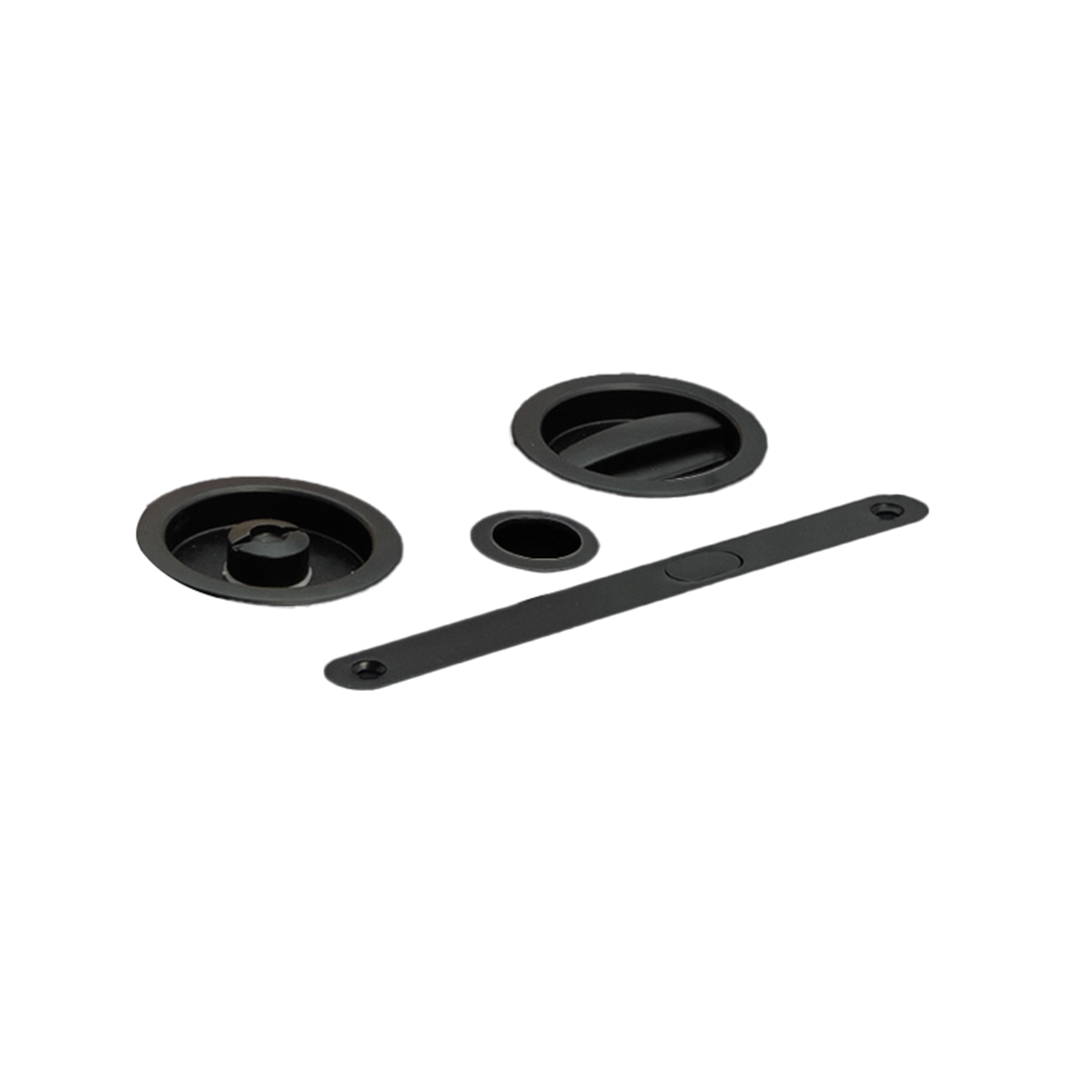 Kit Puertas Correderas Embutir Redondo  56 Ø - 160 x 17 mm Negro-1