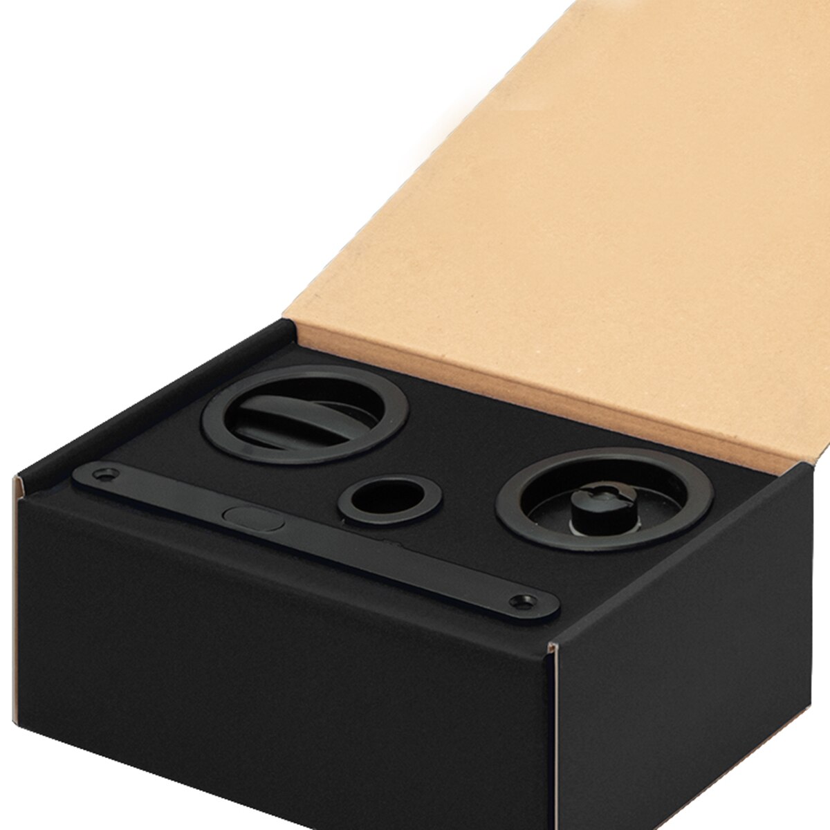 Kit Puertas Correderas Embutir Redondo  56 Ø - 160 x 17 mm Negro-2