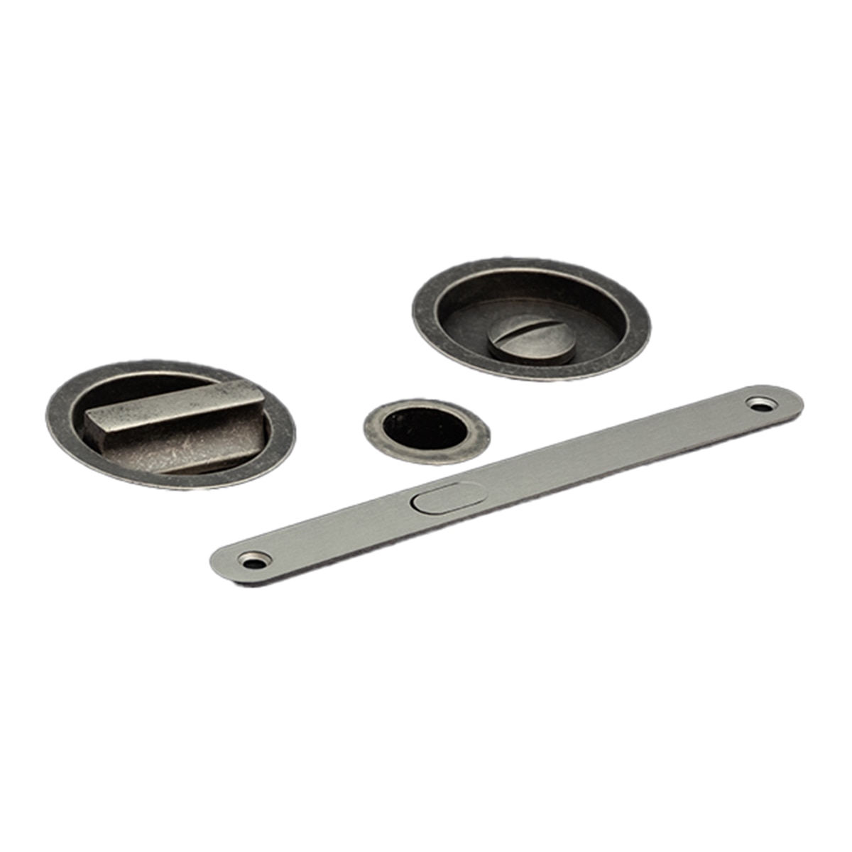 Kit Puertas Correderas Embutir Redondo 56 Ø - 160 x 17 mm Plata-1