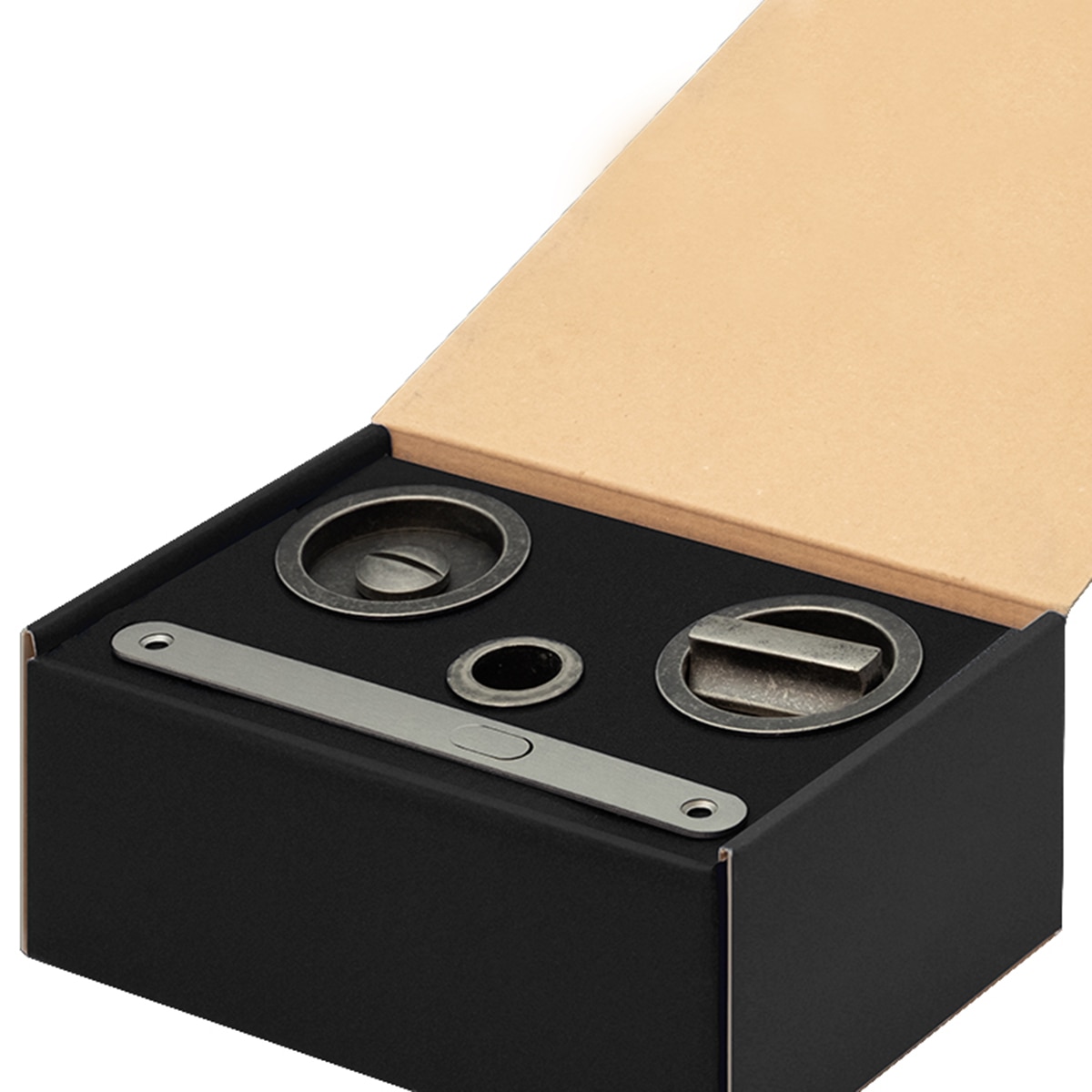 Kit Puertas Correderas Embutir Redondo 56 Ø - 160 x 17 mm Plata-2