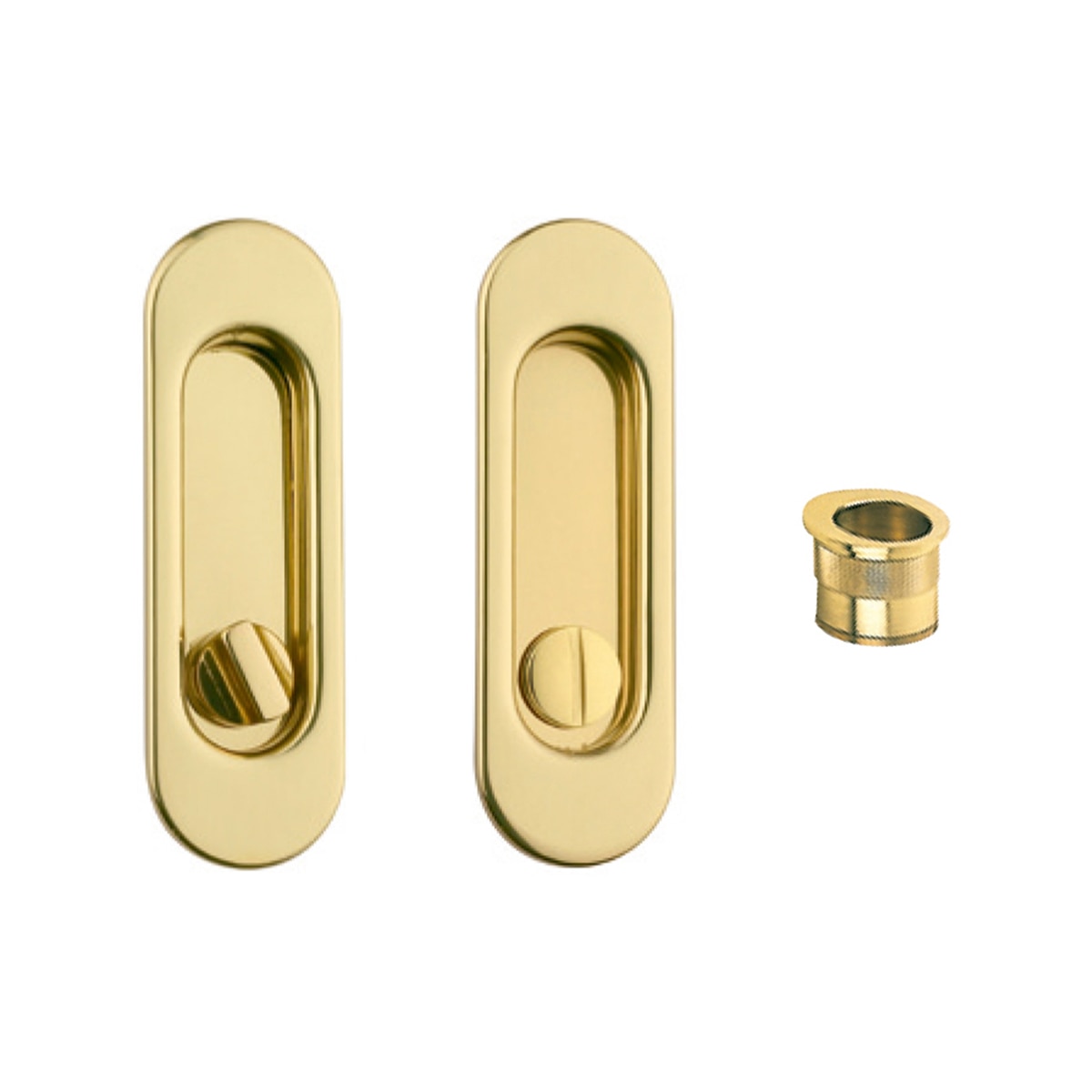 Kit Puertas Correderas Embutir Ovalado  125 x 21 mm - 160 x 65mm Pulido-1