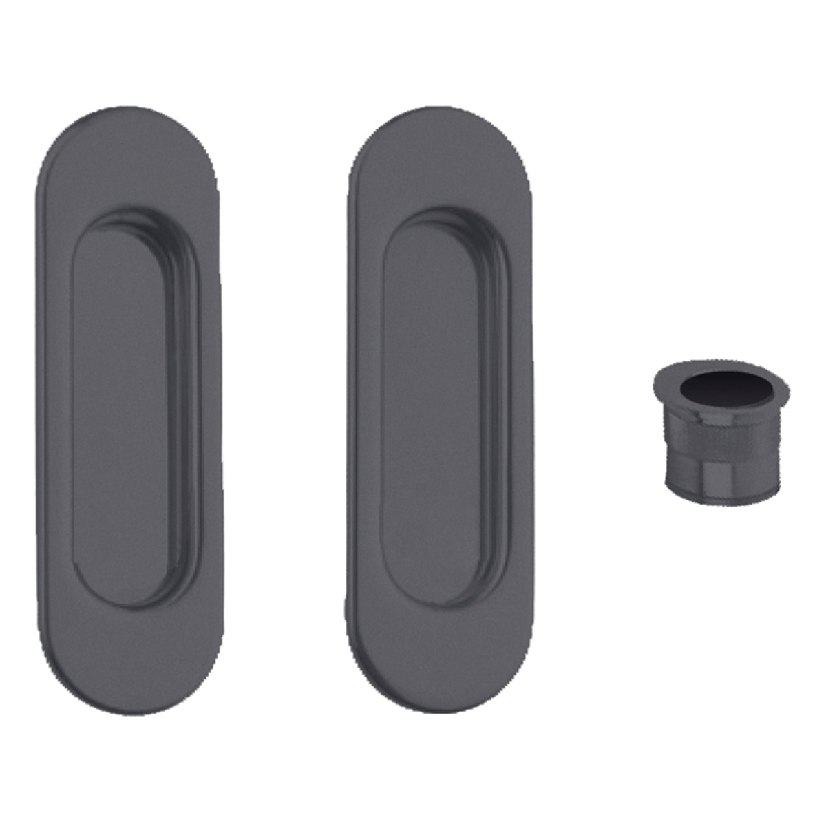 Kit Puertas Correderas Embutir Ovalado  30 Ø - 125 x 21 mm Antracita-1