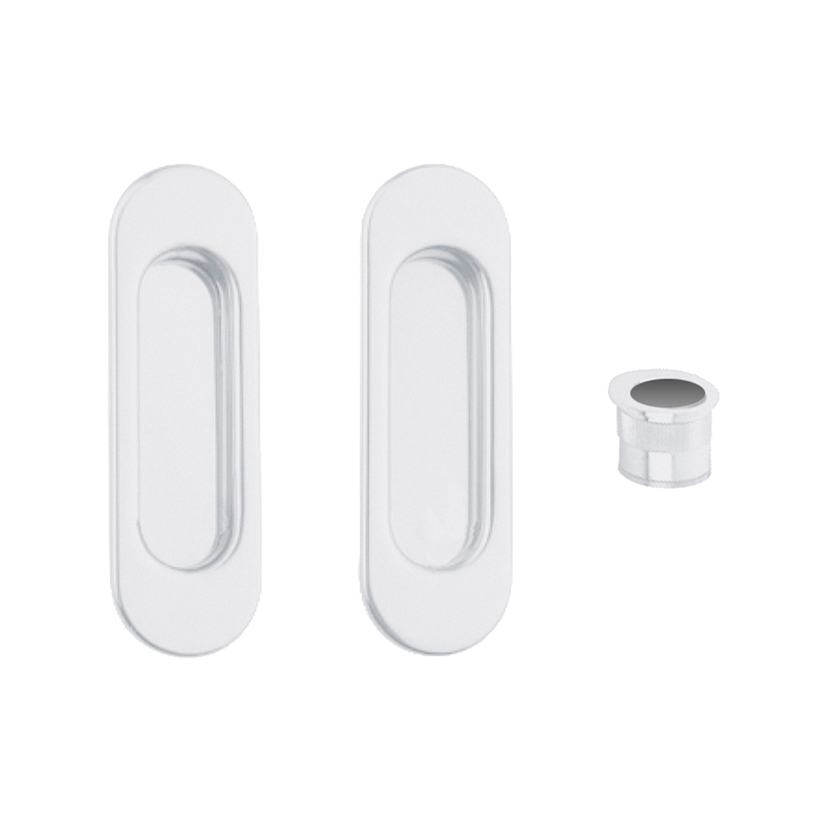 Kit Puertas Correderas Embutir Ovalado  30 Ø - 125 x 21 mm Blanco-1