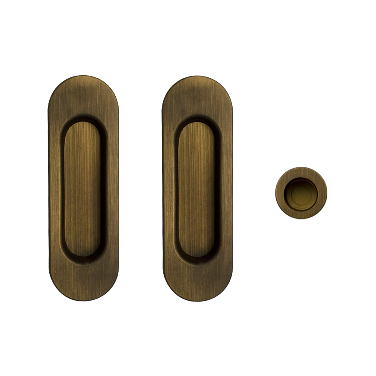 Kit Puertas Correderas Embutir Ovalado  30 Ø - 125 x 21 mm Cuero-1