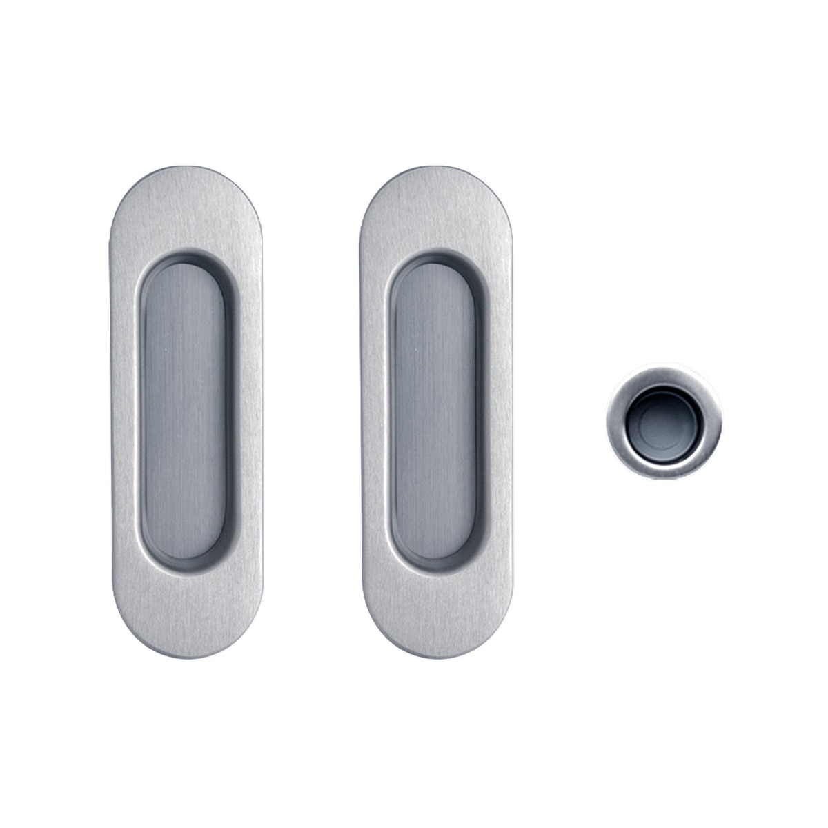 Kit Puertas Correderas Embutir Ovalado  30 Ø - 125 x 21 mm Cromo satinado-1