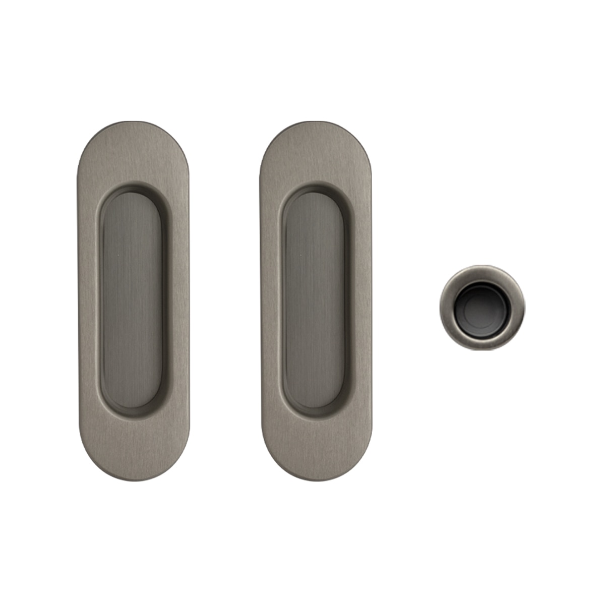Kit Puertas Correderas Embutir Ovalado  30 Ø - 125 x 21 mm Níquel Mate-1