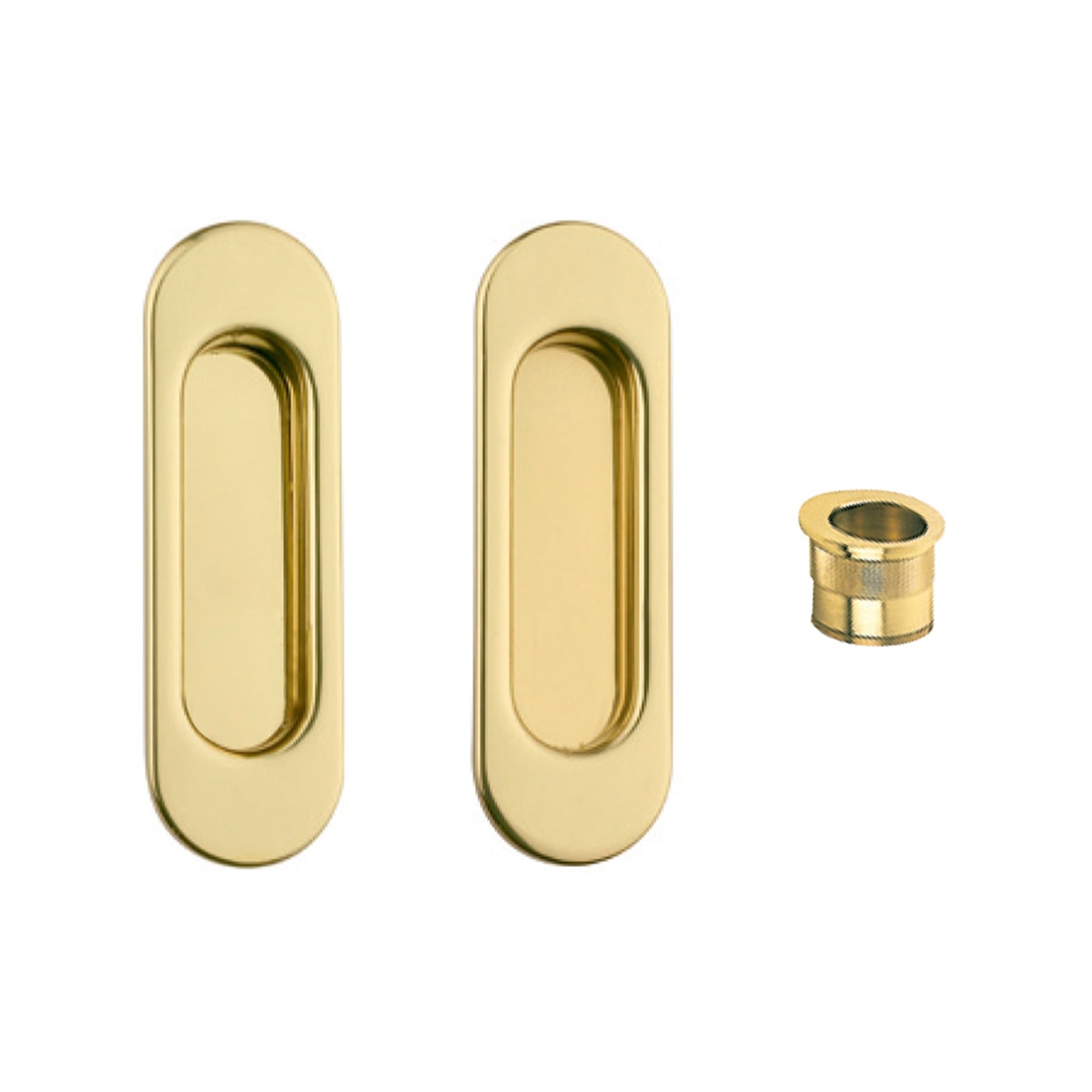 Kit Puertas Correderas Embutir Ovalado  30 Ø - 125 x 21 mm Pulido-1