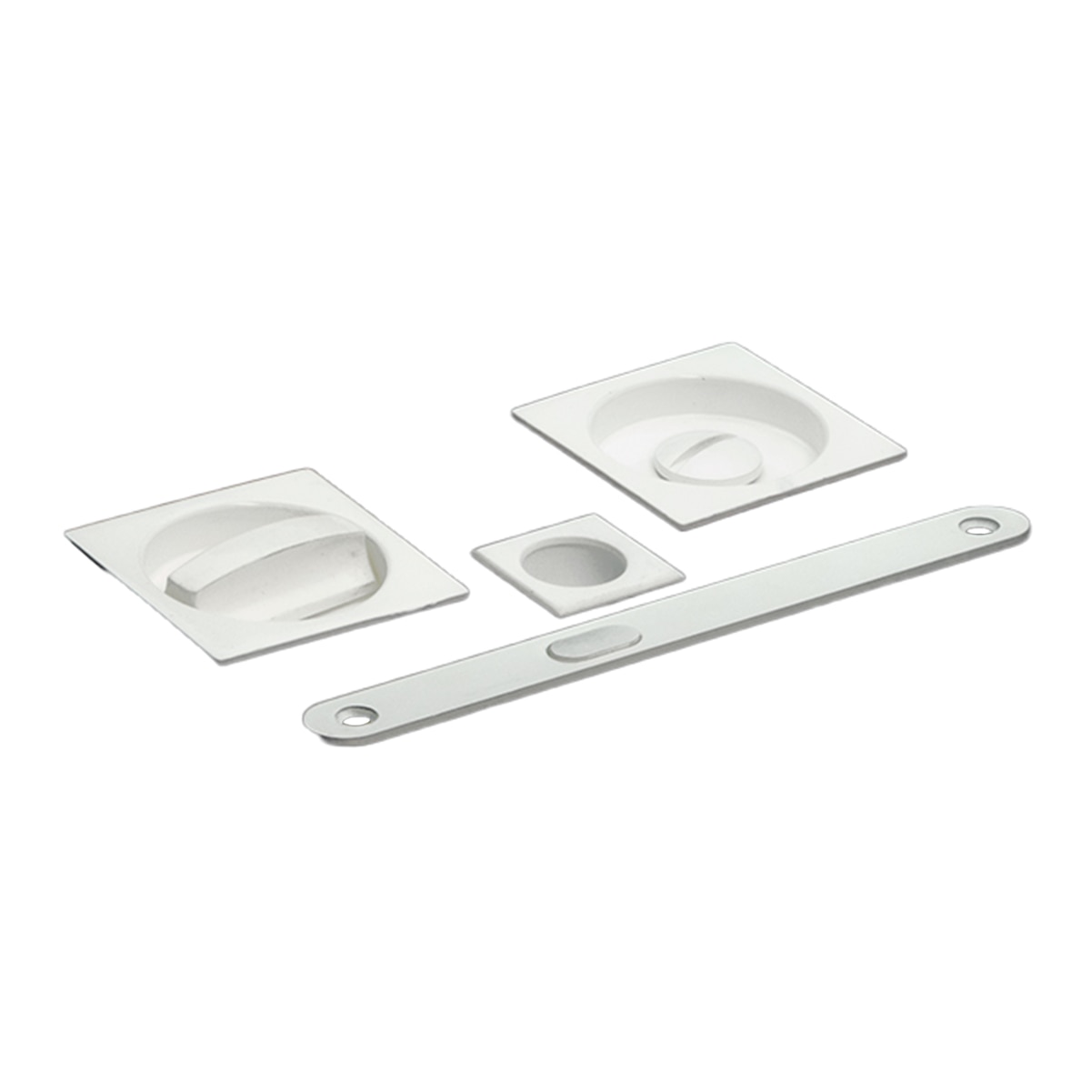 Kit Puertas Correderas Embutir Cuadrado  56 x 56 mm - 160 x 17 mm Blanco-1