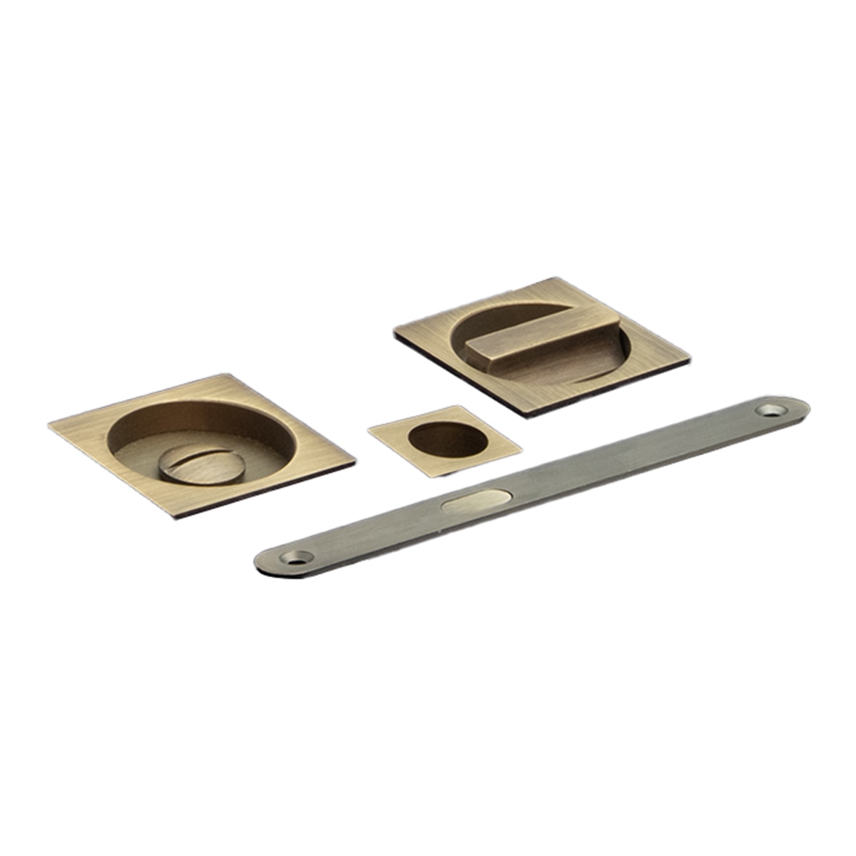 Kit Puertas Correderas Embutir Cuadrado  56 x 56 mm - 160 x 17 mm Cuero Inglés-1