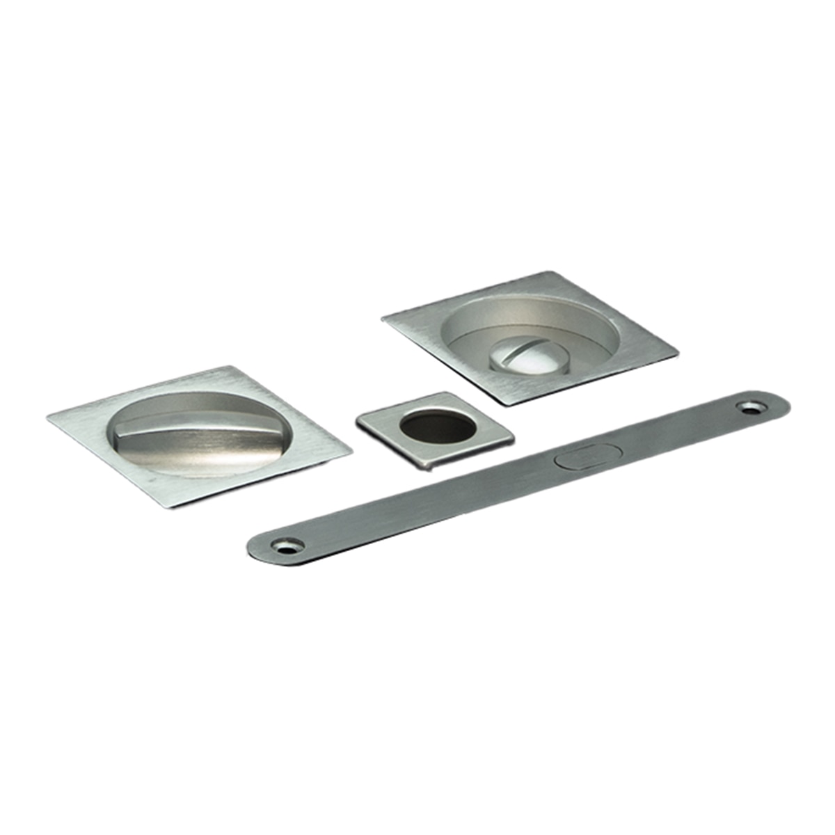 Kit Puertas Correderas Embutir Cuadrado  56 x 56 mm - 160 x 17 mm Cromo satinado-1