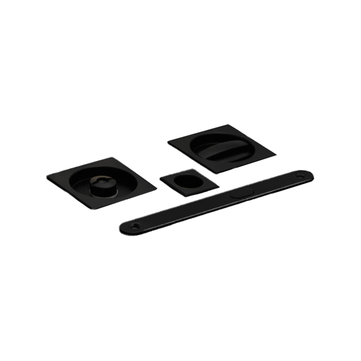 Kit Puertas Correderas Embutir Cuadrado  56 x 56 mm - 160 x 17 mm Negro-1