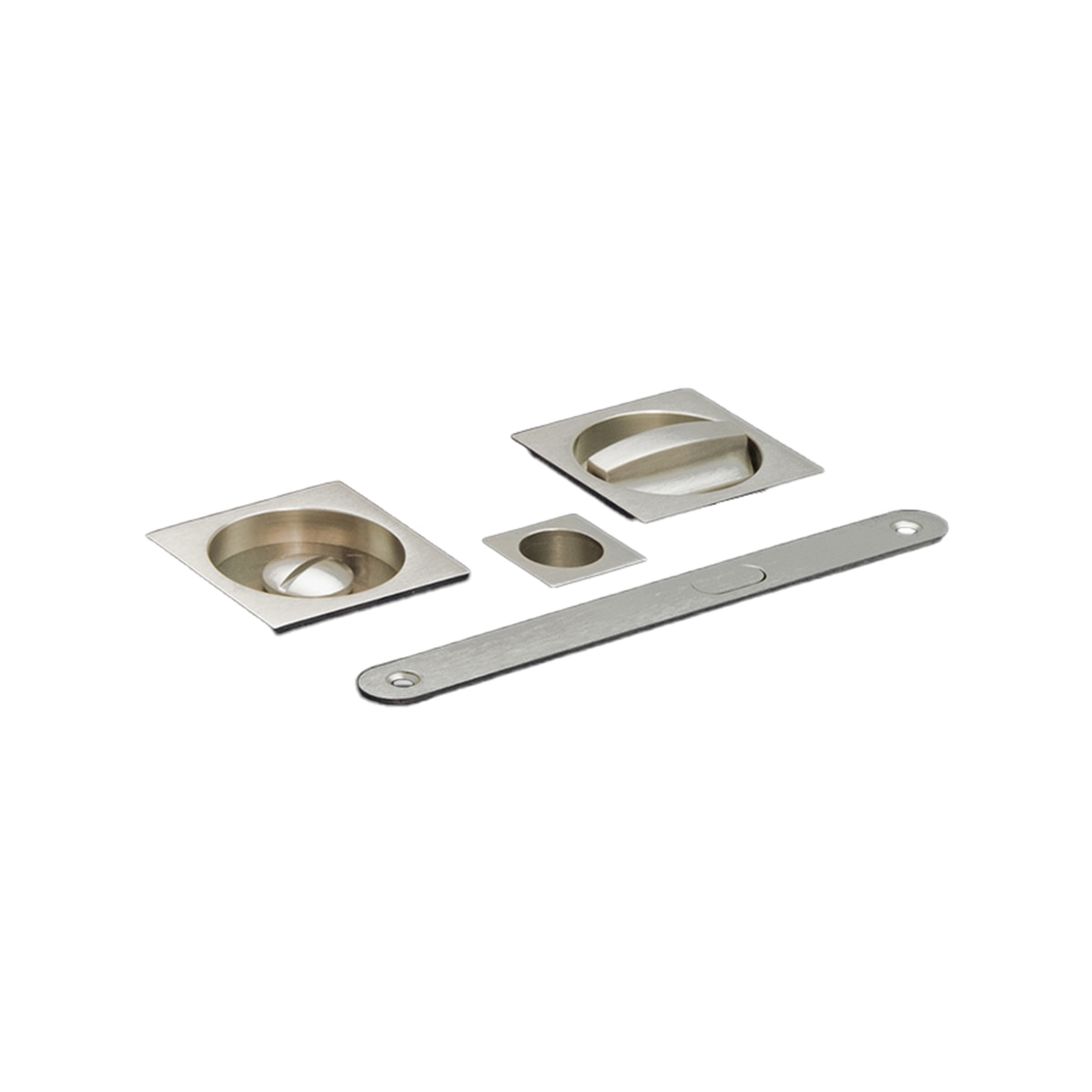 Kit Puertas Correderas Embutir Cuadrado  56 x 56 mm - 160 x 17 mm Níquel Mate-1