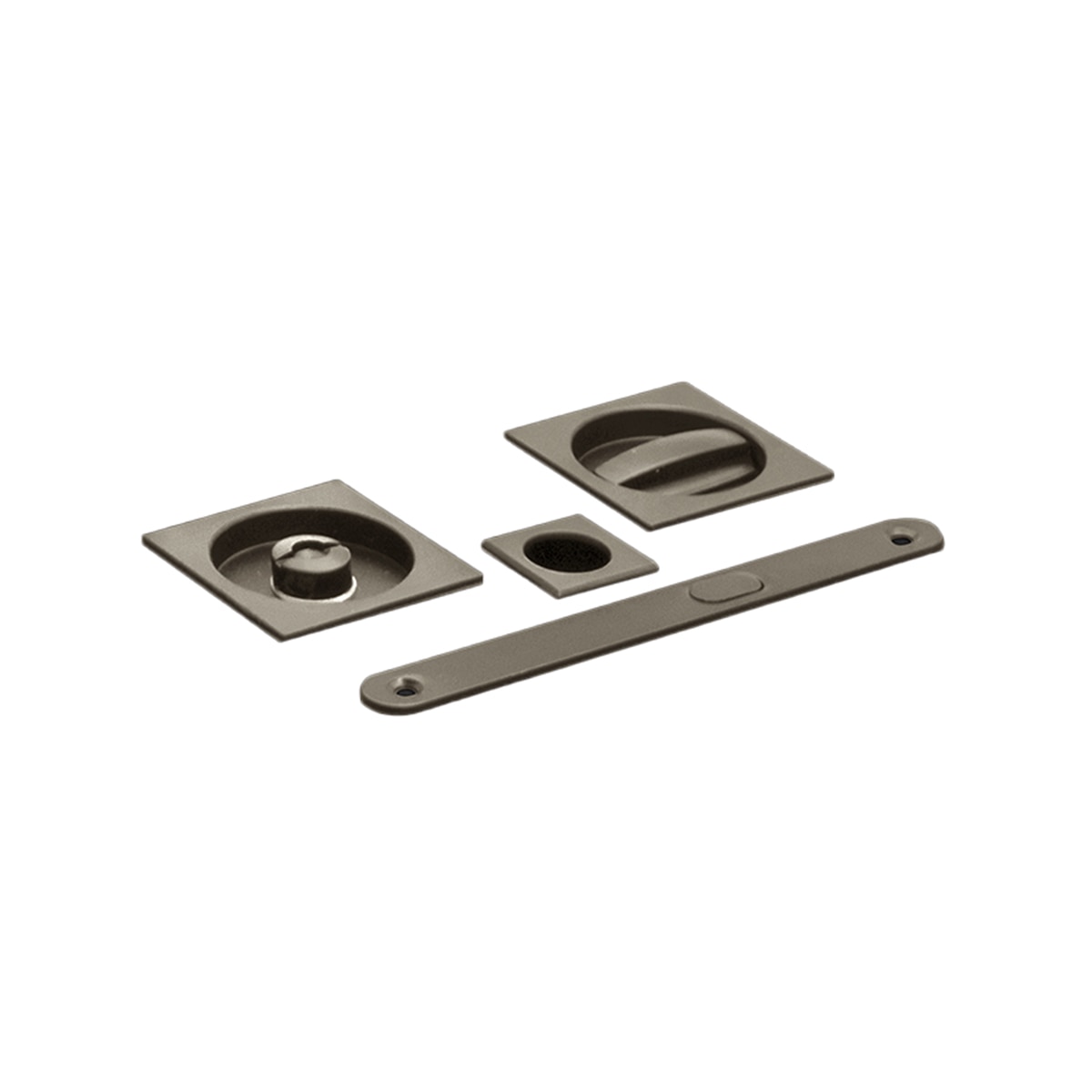 Kit Puertas Correderas Embutir Cuadrado  56 x 56 mm - 160 x 17 mm Níquel mate opaco-1