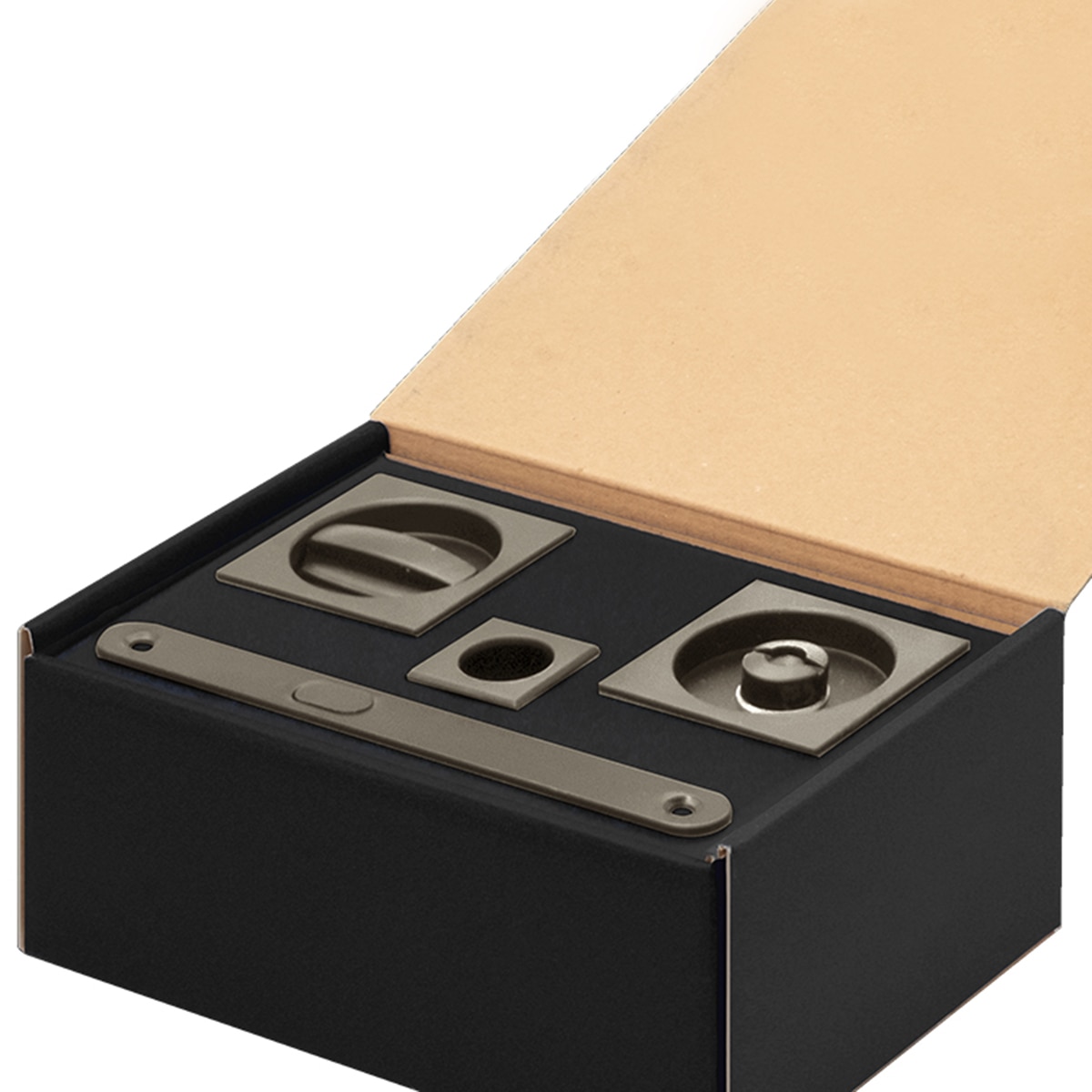 Kit Puertas Correderas Embutir Cuadrado  56 x 56 mm - 160 x 17 mm Níquel mate opaco-2