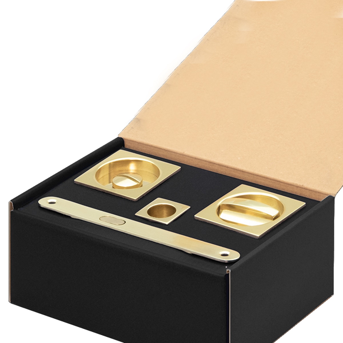 Kit Puertas Correderas Embutir Cuadrado  56 x 56 mm - 160 x 17 mm Pulido-2